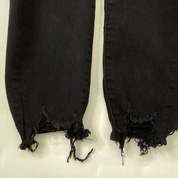 American Eagle size 4S High Rise Jegging Next Level Stretch Distress Jeans Black - Picture 6 of 12